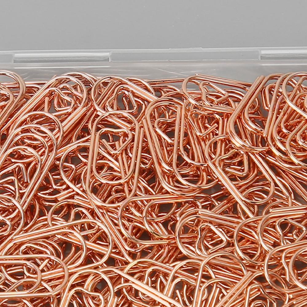 300pcs Electroplated Finish Rose Gold Paper Clips Anti Slip Design Decorative Paperclips DIY Crafts