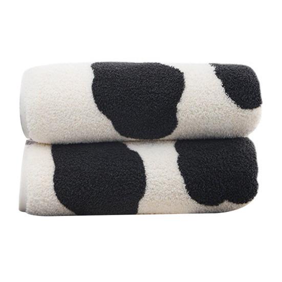 Банное полотенце Ультра мягкое мультяшное изображение коровы с принтом Сильное водопоглощающее легкое быстросохнущее полотенце