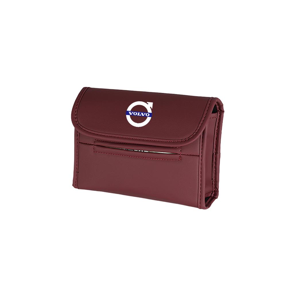 PU Leather Car Tissue Box Paper Towel Bag Hanging Storage Auto Accessories For Volvo XC90 XC60 V90 D5 S90 S80 S70 T5 T6 V40 V60 FK4