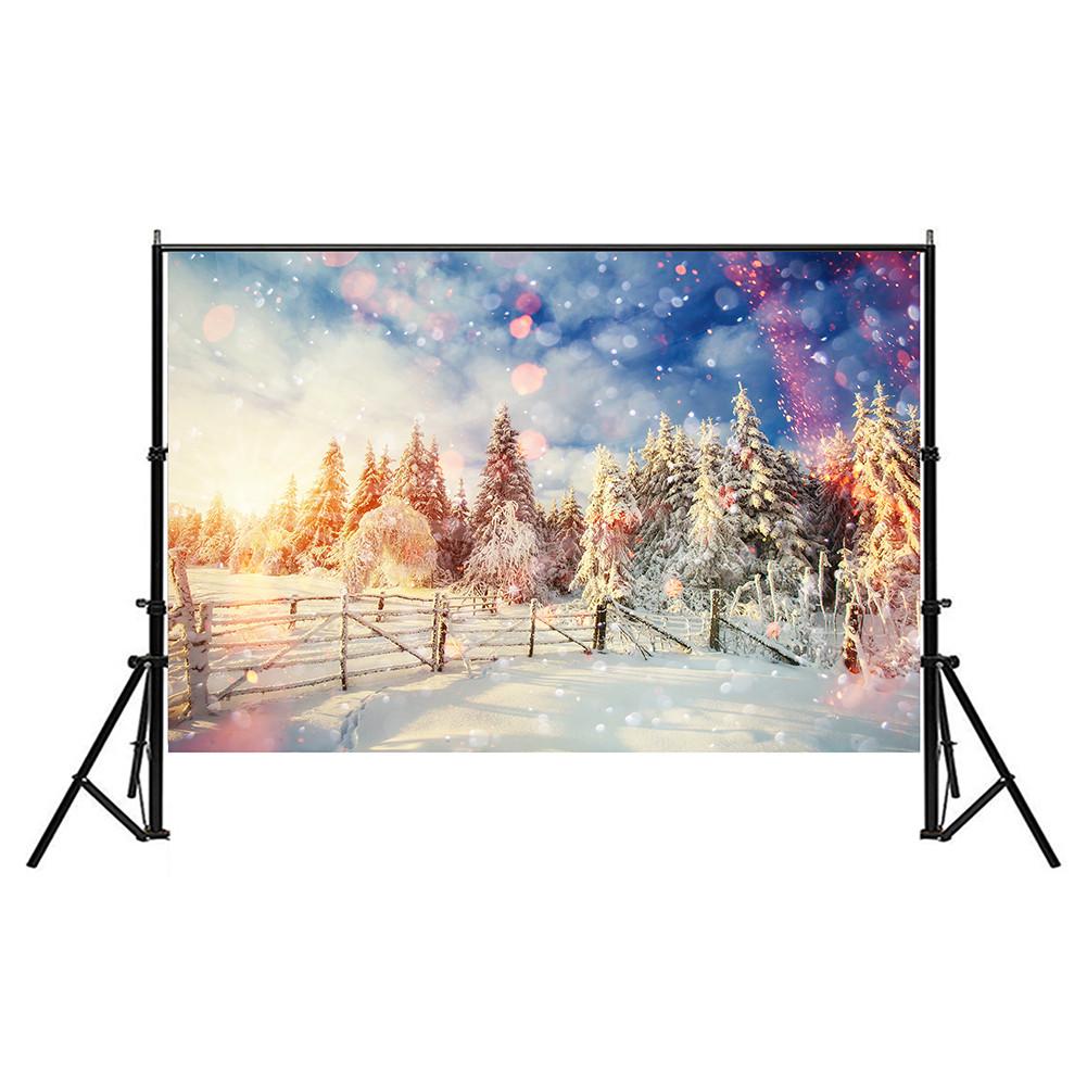 Рождественский постер со снежной сценой, фестивальные фоновые декорации для домашнего декора, вечеринок, студий, уличных празднований, свадьбы