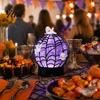 Halloween Night Light Ghost Glitter Ball Lamp, Glowing Spiderweb Faux Crystal Sphere Light, Lamp Purple Glow Spider for Holiday Party Table Decoration