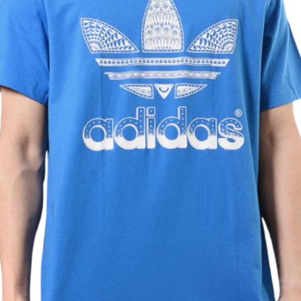 adidas Оригинальная футболка с логотипом, быстросохнущая, дышащая, удобная, с коротким рукавом, мужская, топы, синяя S19233