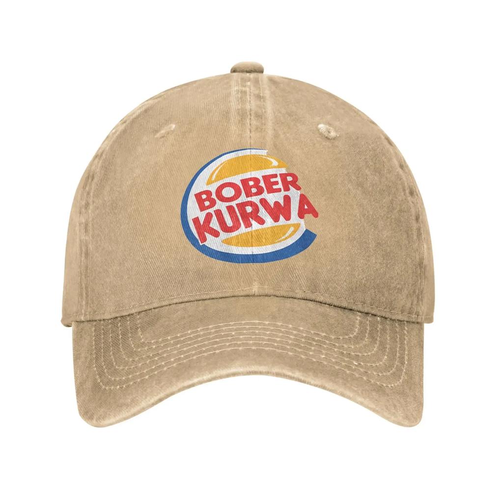 Unisex bober Kurw Print Hat Fashion Distressed Washed Baseball Cap Adjustable