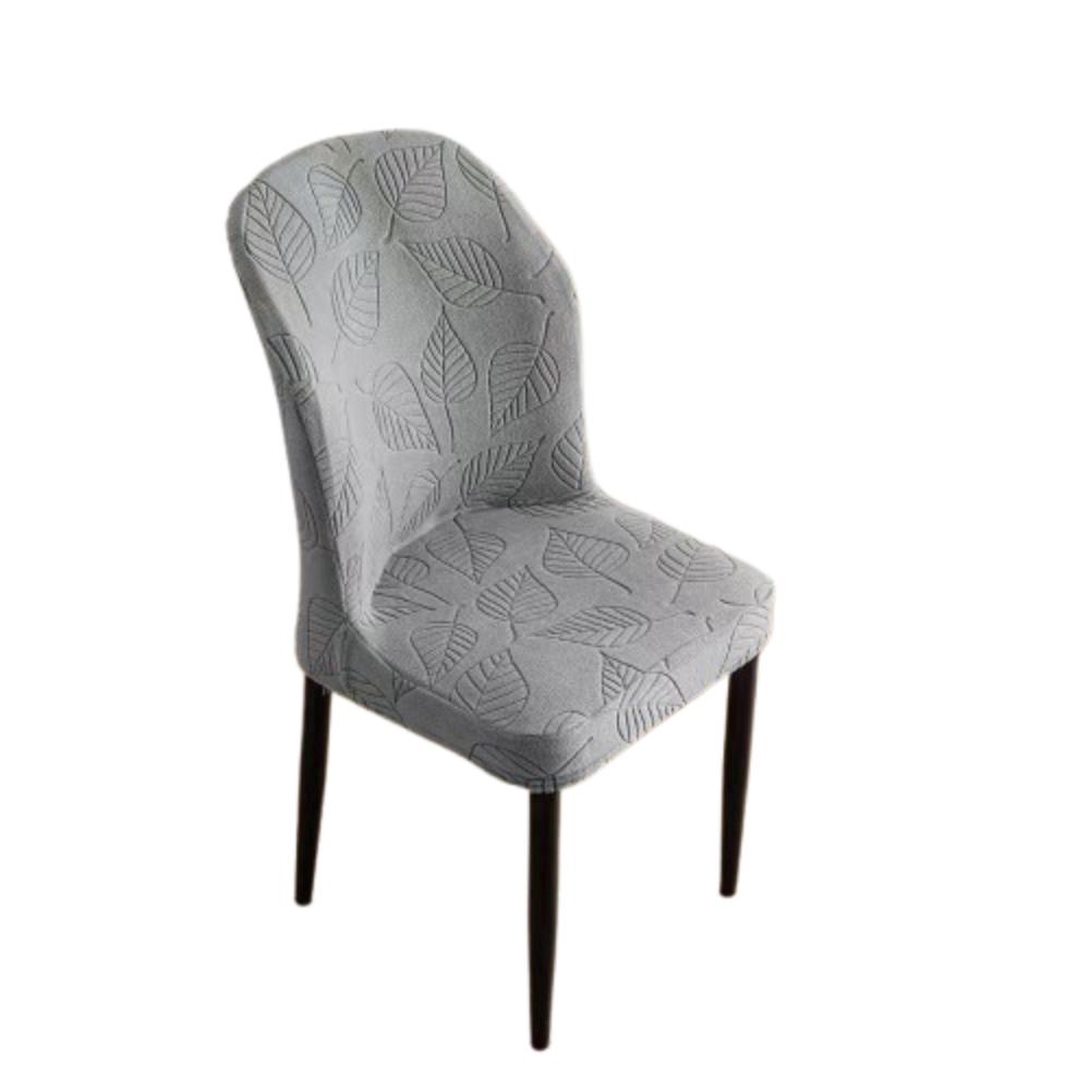 Universal Curved Chair Cover Jacquard Leaf Stool Cover Protector Dining Seat Covers For Home Decor