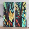 2pcs Colorful Butterfly Wings Printed Curtain for Home Decor - Rod Pocket Window Treatment for Bedroom, Office, Kitchen