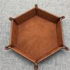 New PU Leather Hexagon Dice Collapsible Rolling Tray Storage Box for Board Games Home Supplies Foldable
