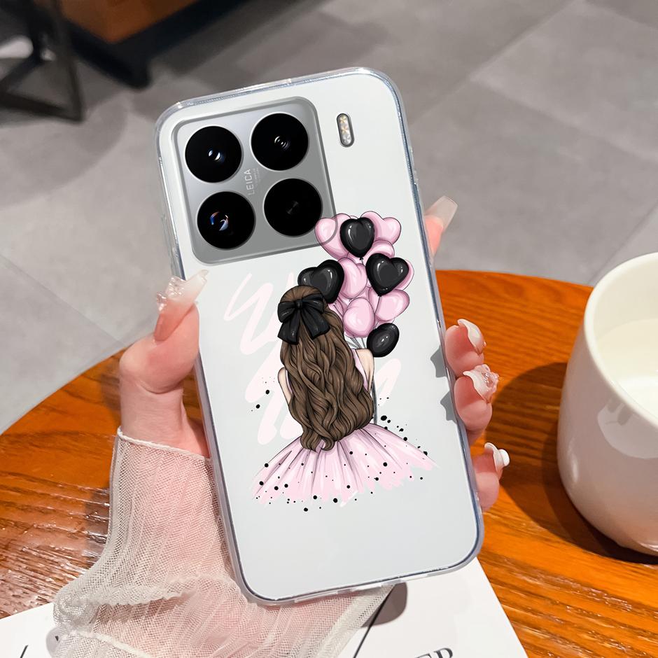 Cute Flower Case For Xiaomi 15 Pro Ultra Clear Soft Silicone Protective Bumper Cover For Xiaomi15Pro 15Ultra Anti Scratch Fundas
