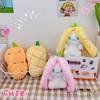Adorable Fruity Rabbit Plush Keychain Cute Pineapple Grape Strawberry Carrot Dolls