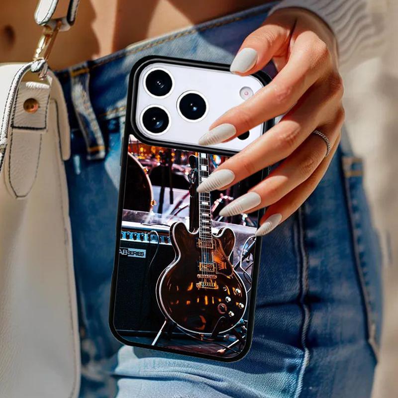 Винтажный Чехол для Телефона с Музыкальными Гитарами Для iPhone 17 Air 14 15 13 12 Max Чехол Для Apple 16e 11 Pro Max Plus Coque