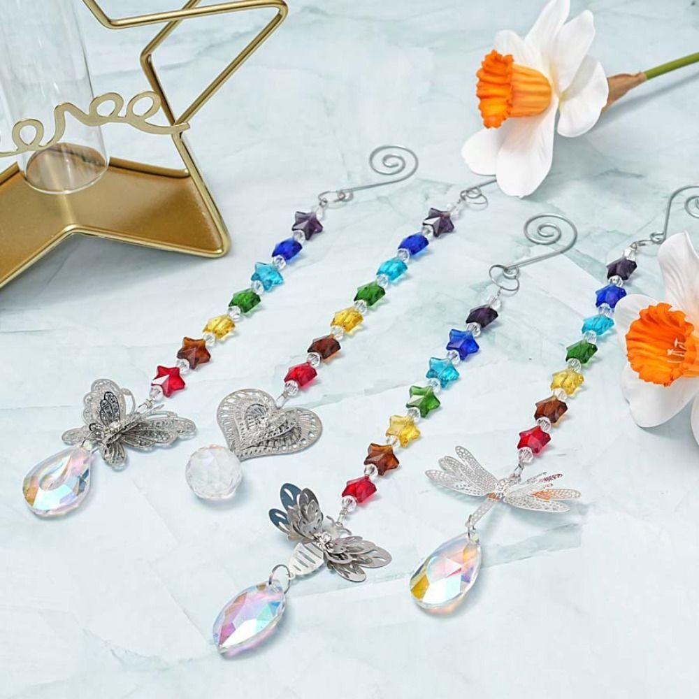Handmade Butterfly Prism Pendant Exquisite Window Hanging Suncatchers Decor Accessories