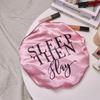 High Quality Custom Logo Long Sleeping Hat Satin Hair Bonnet with Snap and Wrap Silk Extra Large Bonnets