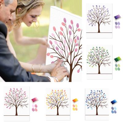 Свадьба, день рождения, вход в систему, гостевая книга на холсте, роспись по отпечаткам пальцев