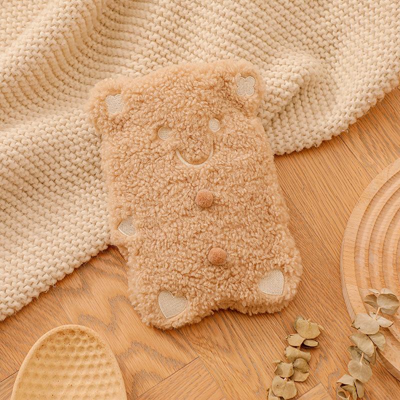 The New Hot-selling Cute Cartoon Cookie Bear Hot Water Bottle Winter Plush Warm Water Bag Warm Belly Warm Feet Warm Bed