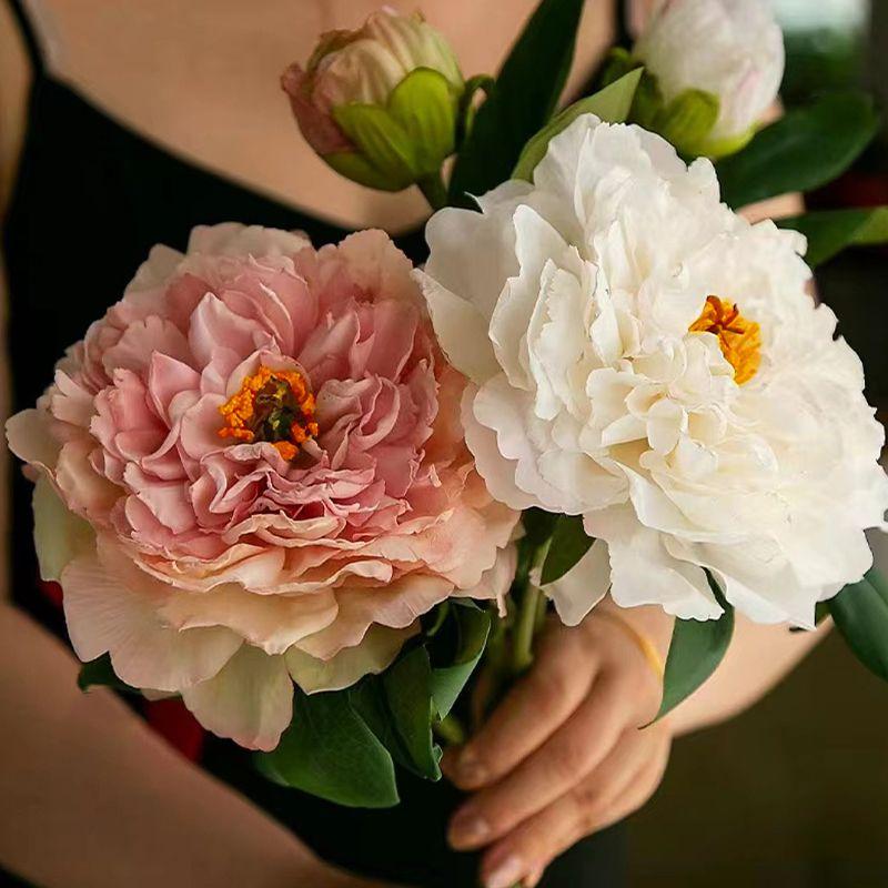 Картина маслом пион имитация цветка свет роскошный высококачественный искусственный букет ретро орнамент гостиная обеденный стол домашний орнамент фото искусственный цветок