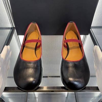 Золотая кожа туфли-лодочки с открытым верхом женские плоские из мягкой кожи ретро балетки Мэри Джейн женская обувь