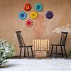 Металлический настенный декор в виде подсолнуха, разноцветные цветы ручной работы для сада, дома, уличного подвесного украшения