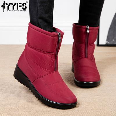 Теплые зимние ботинки, Женские ботинки, Резиновые сапоги, Водонепроницаемая женская обувь, Зимние ботинки, Модная обувь для мам