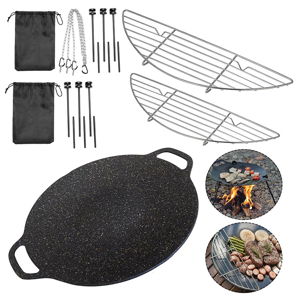 Корейская сковорода для барбекю, многофункциональная круглая сковорода для блинов с антипригарным покрытием, сковорода для кемпинга, бытовая сковорода, гриль, инструмент для барбекю