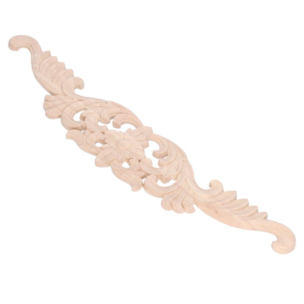 Long Design Wood Carved Applique 40x8cm Cabinet Furniture Decoration Bed Door Decoration