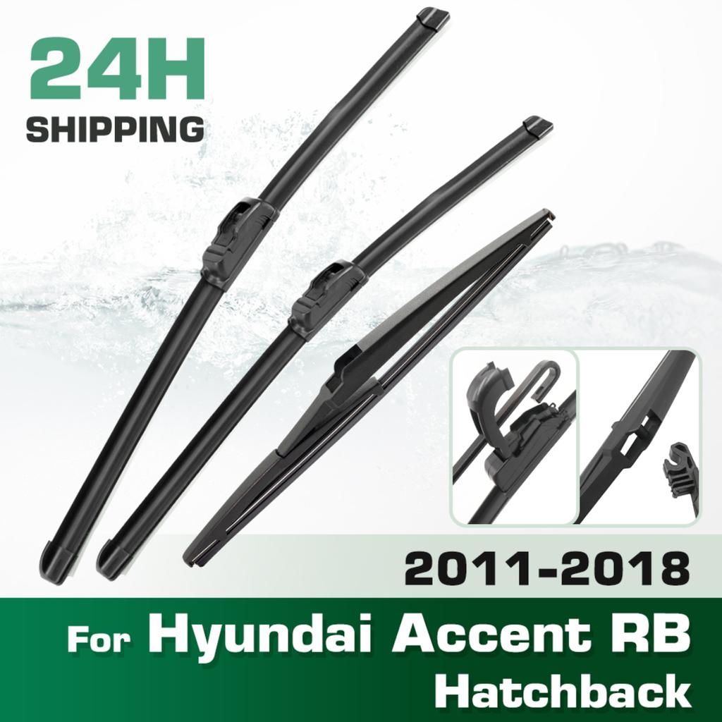 For Hyundai Accent RB Hatchback 2011-2018 2012 Wiper Front & Rear Wiper Blades Windshield Windscreen Window Brushes 26"+16"+11