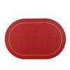 Nordic Two-Tone Oval Leather Placemat - Waterproof, Oil-Proof, Heat-Resistant.
