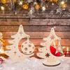 DIY Xmas Tree Ornaments Wooden Merry Christmas Decor  Home Desktop Decor