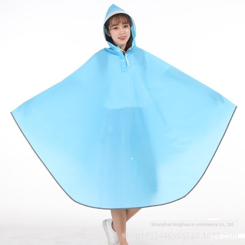 Bicycle Raincoat Single Male and Female Student Bicycle Adult Cycling Transparent Riding Poncho Waterproof Reflective Backpack