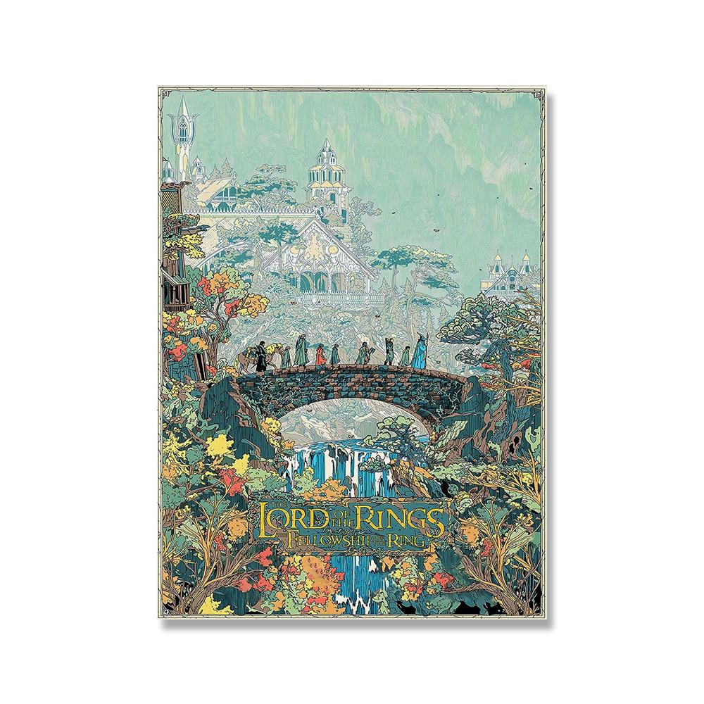 Толкин, путешествия, настенная живопись на холсте, пейзаж Средиземья, Властелин колец, постер, винтажные принты из фильмов, фотографии для гостиной, домашний декор