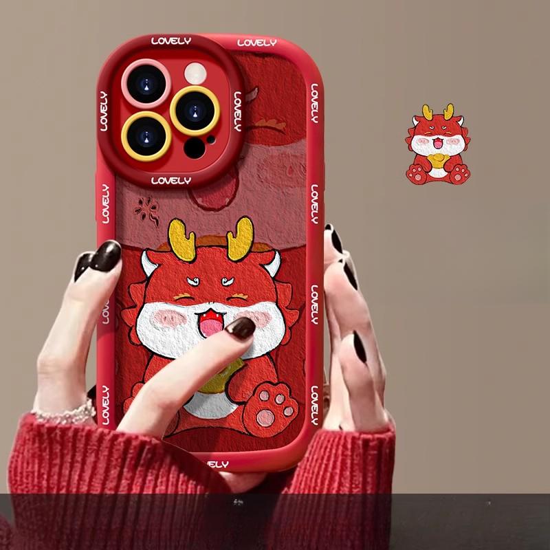 Подходит для Apple 15 Чехол для мобильного телефона Iphone14promax Cute Little Dragon 13/12 Жидкий силикон 11 Puff Xr