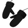 PU Leather Mittens with Thick Fleece Perfect for Snow and Winter 3 Colors Drawstring, Lining, Warm, Windproof, Casual, Motorcycle, Ski, Play,