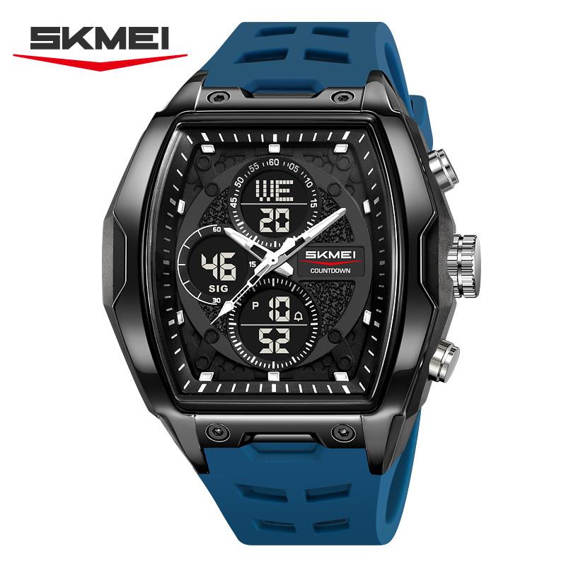 SKMEI 2601 New Business Men's Retro Luxury Digital Electronic Watch Dual Display Waterproof High End Digital Clock Reloj Hombre