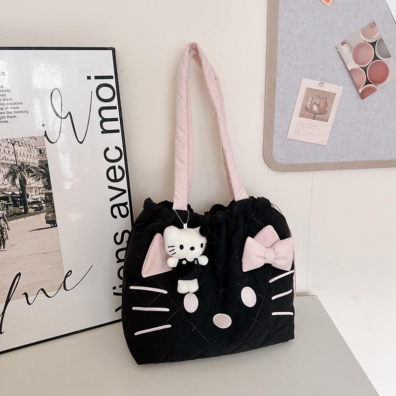 Sanrio Genuine HelloKitty Plush Pendant Cute Kt Cat School Bag Pendant Keychain Doll Present