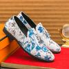 Men's Shoes Large Size Fashion Fringed Foot Casual Shoes Men's Chinese Style Printed Loafers Foreign Trade Small Leather Shoes Men
