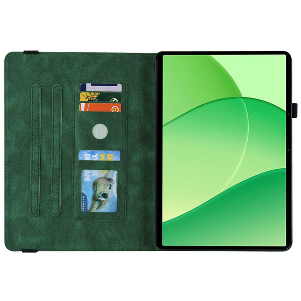 Для чехла Oppo Pad SE Чехол из искусственной кожи с оттиском бабочки и цветка, чехол для планшета с отделениями для карт