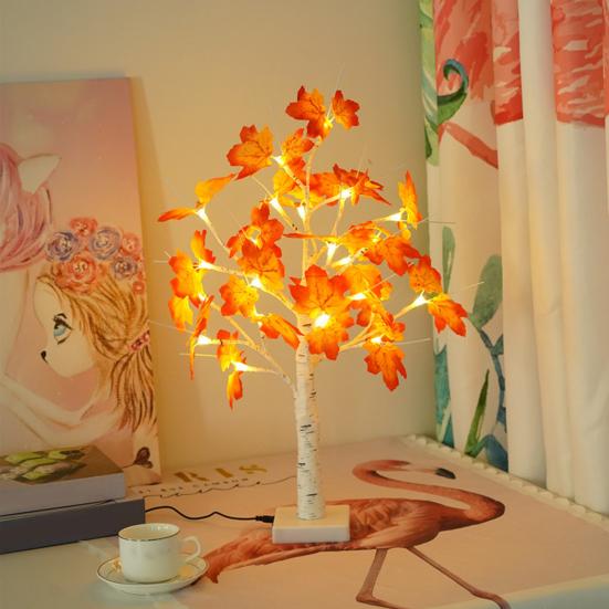 Кленовые деревья с подсветкой Сделай сам Ветки Кленовый лист Свет Осенние Украшения на День Благодарения для Дома Свадьбы Вечеринки в помещении