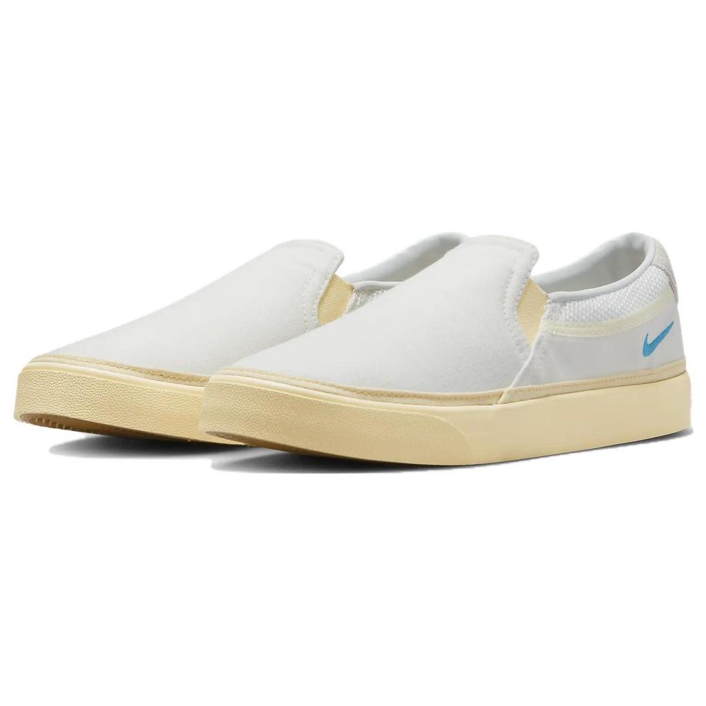 Nike Court Legacy Slip On Прочные Дышащие Низкие Кеды для Скейтбординга Женские Кроссовки Белые FJ5442-133