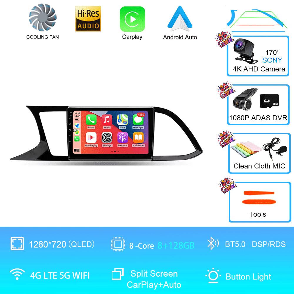 Автомобильное радио Android 14 Carplay Auto для Seat Leon 3 MK3 2012-2020 GPS-навигация 4G WIFI Мультимедийный видеоплеер Стерео 360 Камера