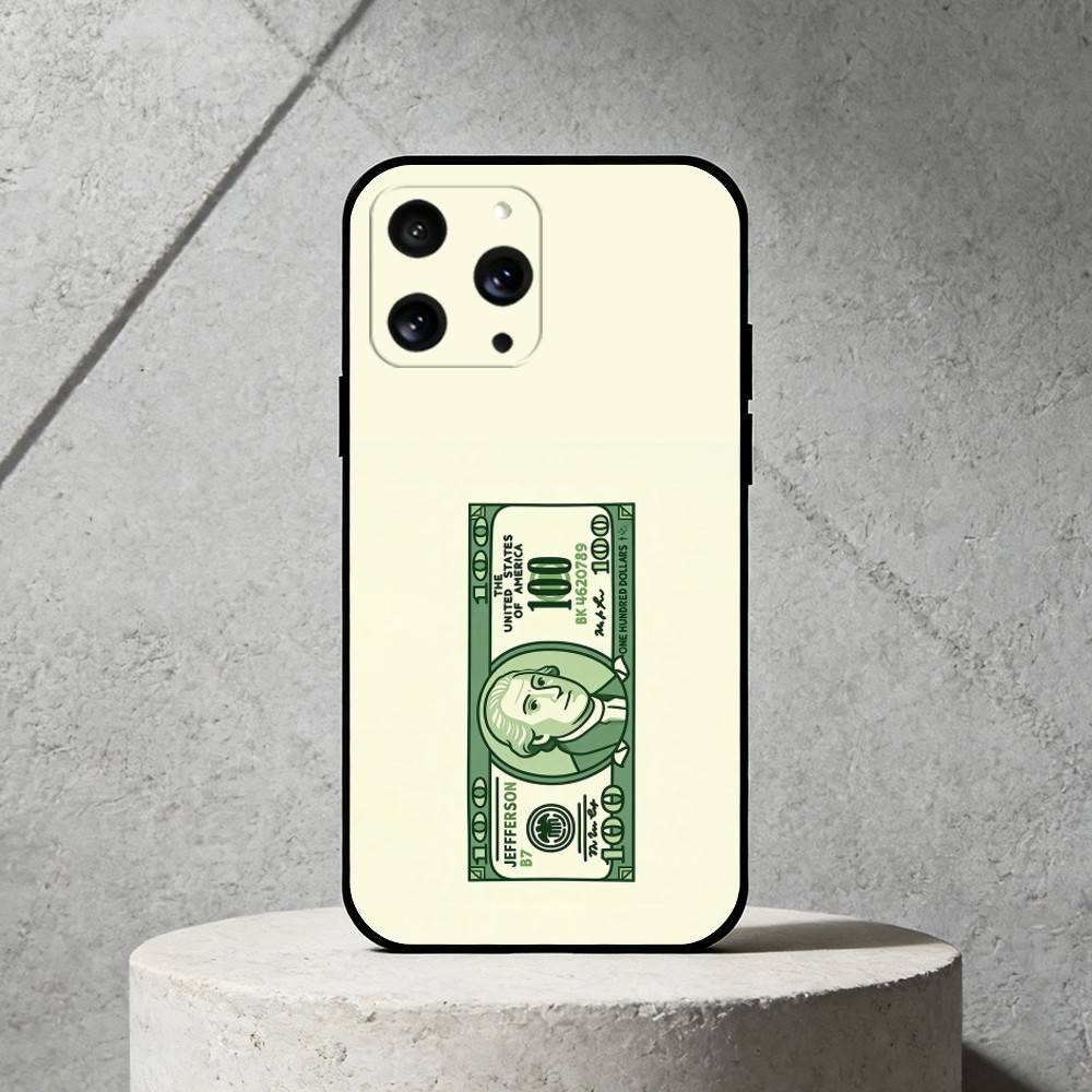 Чехол для телефона Vector Banknote версия Q-Q для iPhone 17,16,15,14,13,12,11 Plus,Pro Max,SE4 Мягкий силиконовый черный чехол