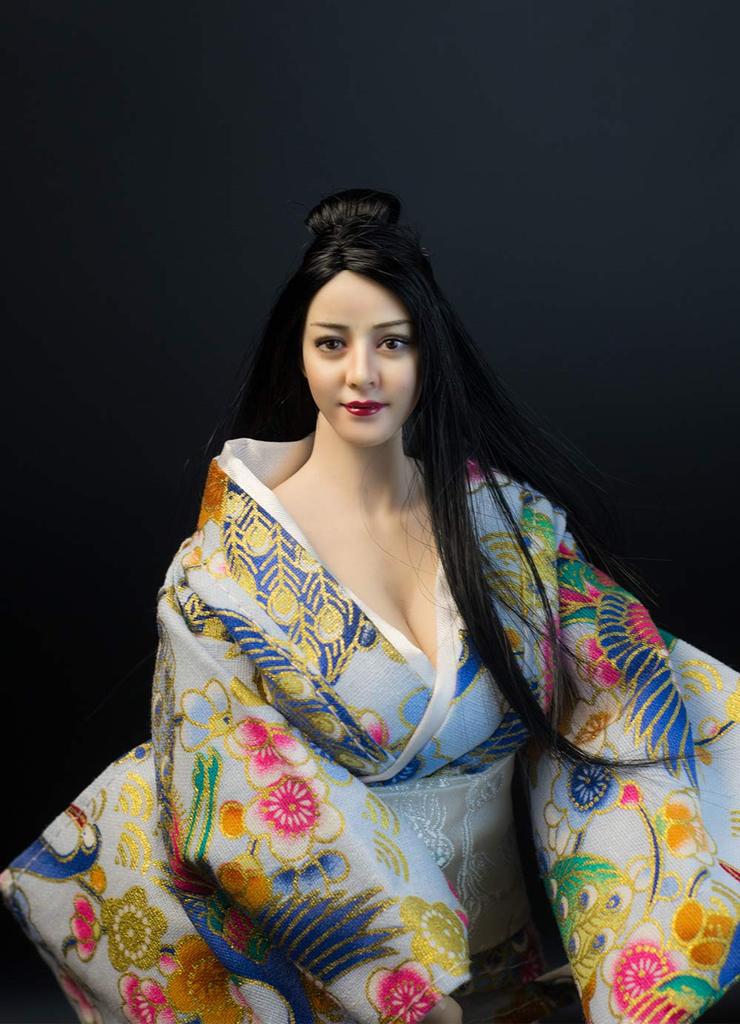 [TOYBARJAPAN] 1/6 Scale Action Figure White Skin Pearl A Asian Japanese Warring States Period Beauty Head (Body and Clothes Not Included)