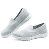 Skechers Удобные на ходу Женские Светло-серые Низкие Кеды-Слипоны Повседневная Обувь Сетчатый Текстиль 138270-LTGY