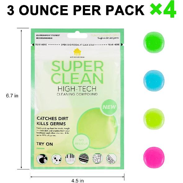 Car Cleaning Gels 4-Pack, Car Cleaning Putty Universal Auto Detailing Tools Car Interior Cleaner, Dust Cleaning Slime, Car Accessories Gift For Men &