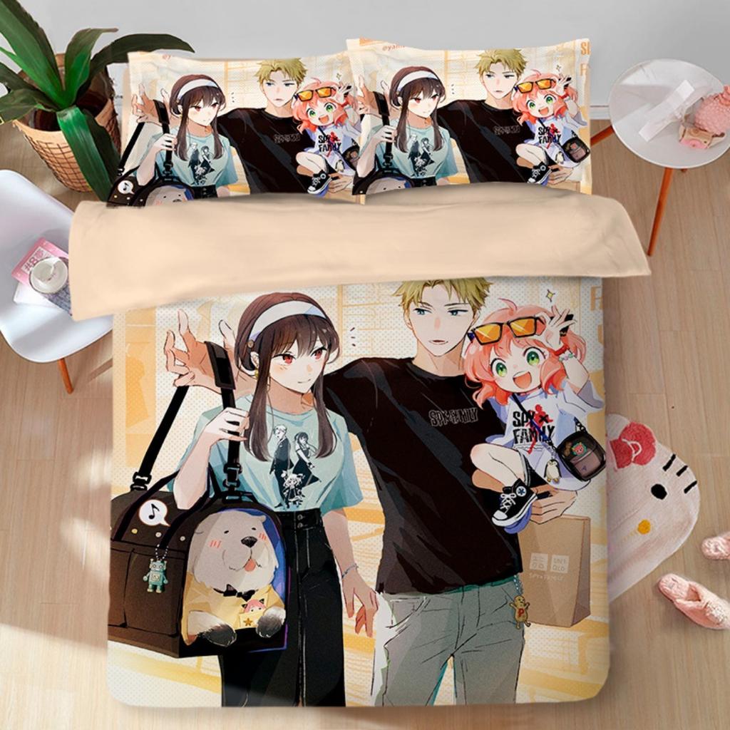 Комплект постельного белья Anime Spy X Family, пододеяльник Spy Family, кавайный стеганый чехол и наволочки Anya Single/Double/Queen/King