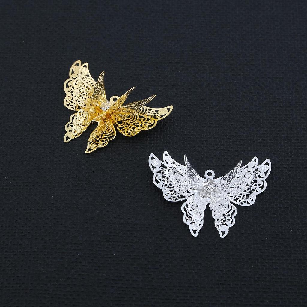 1Pcs 25*35mm Multilayer Butterfly Copper Pendant For Jewelry Making DIY Charm Decoration