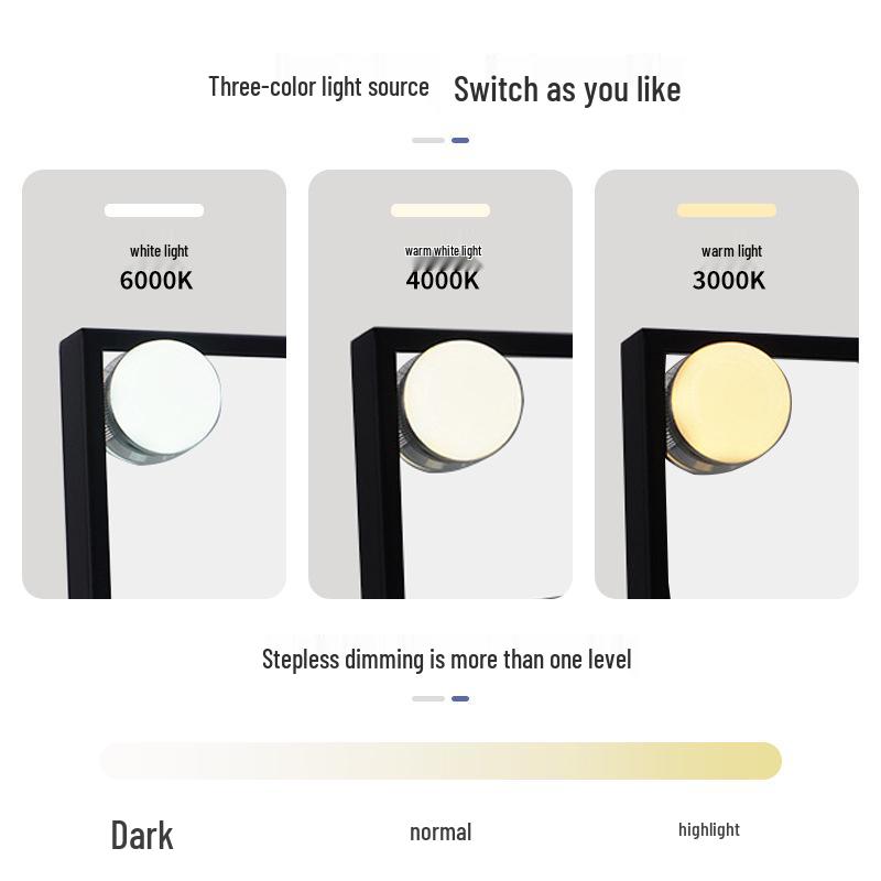 Large Smart HD LED Makeup Mirror with Rechargeable Fill Light