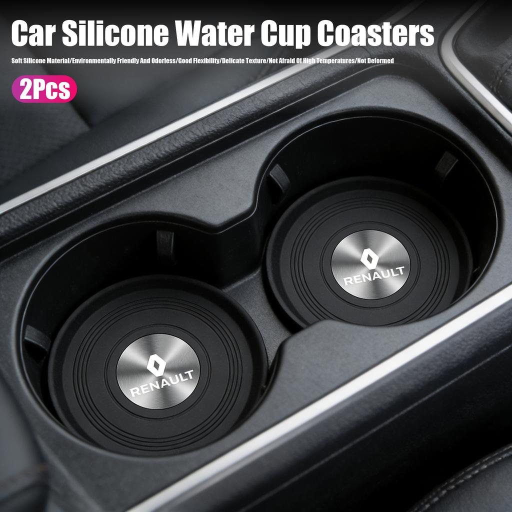 2Pcs Car Center Console Silicone Water Cup Pad For Renault Clio Sandero Captur Megane R5 4 E-tech Scenic Austral Rafale Symbioz R444