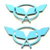 Pair Set 1997-2004 Corvette C5 Front Nose Emblem and Rear Deck Lid 3D Crossed Flags Badge Replacement for Corvette (Black Red)