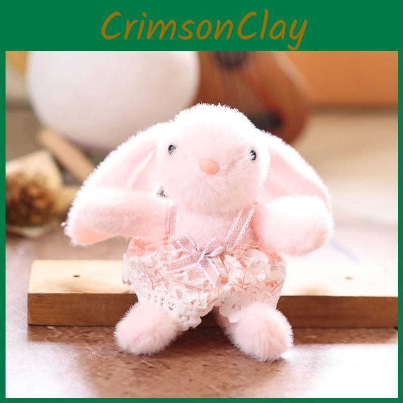 Cute Skirt Bunny Plush Toy Pendant Key Chain Bag Decor For Gift And Kids Play