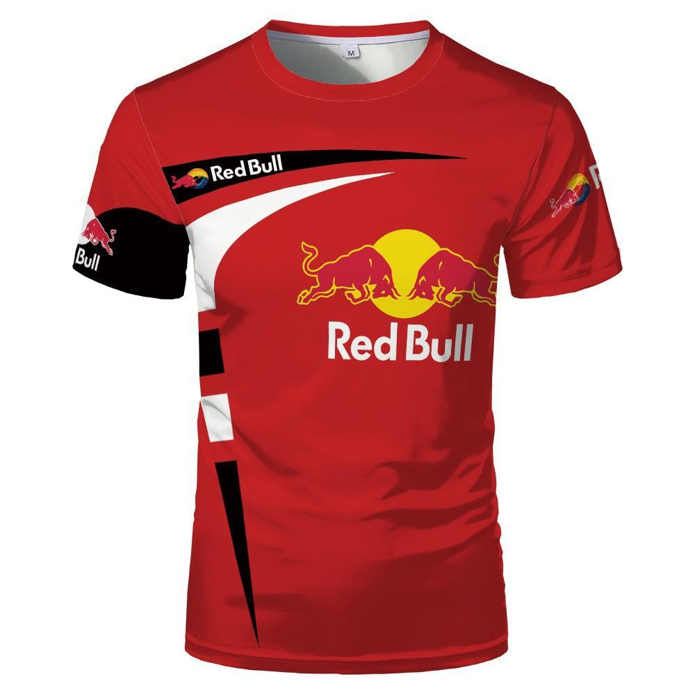 Летняя 3D футболка Red Bull Персонализированная Уличная мода Тренд Короткий рукав Креативный узор