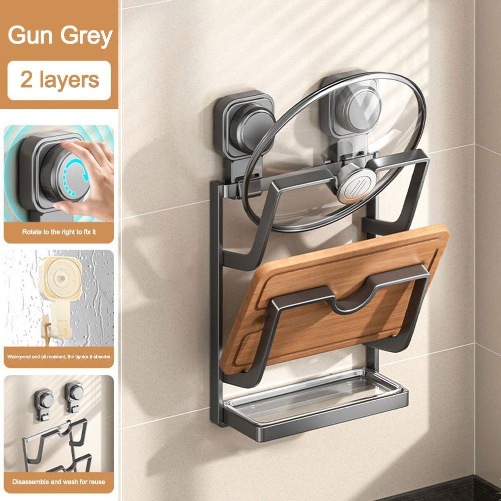 Многослойный держатель крышек для кастрюль на присосках, не требующий сверления, держатель для хранения крышек сковородок для кухни