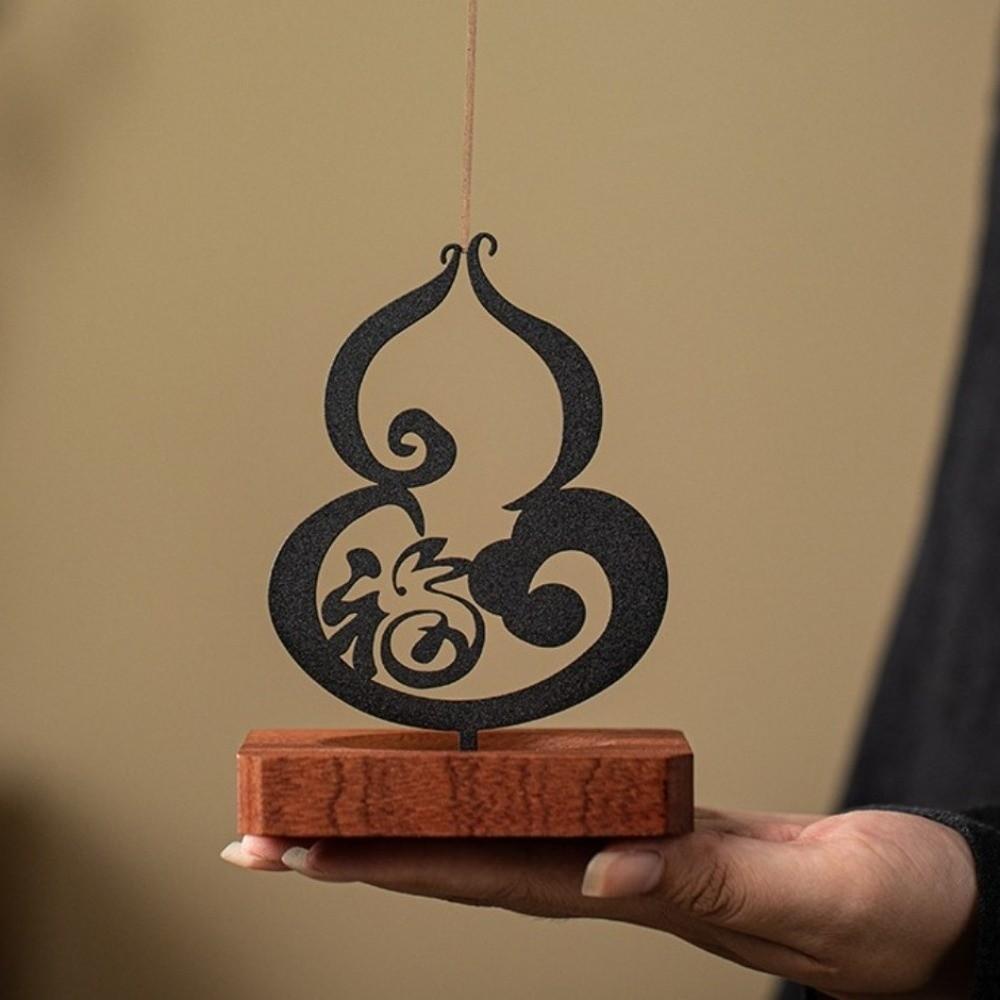FU Character Lucky Words Gourd Incense Stick Holder Anti-Ash Design Incense Holder Meditation